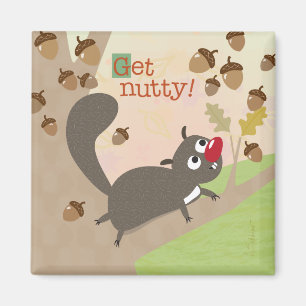 Squirrel and Acorns Magnet