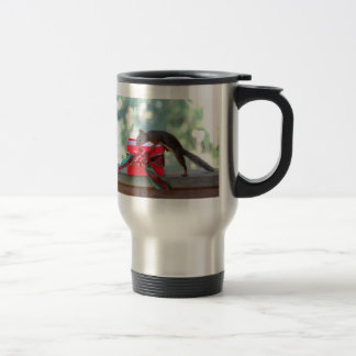 Squirrel and Christmas Present Travel Mug