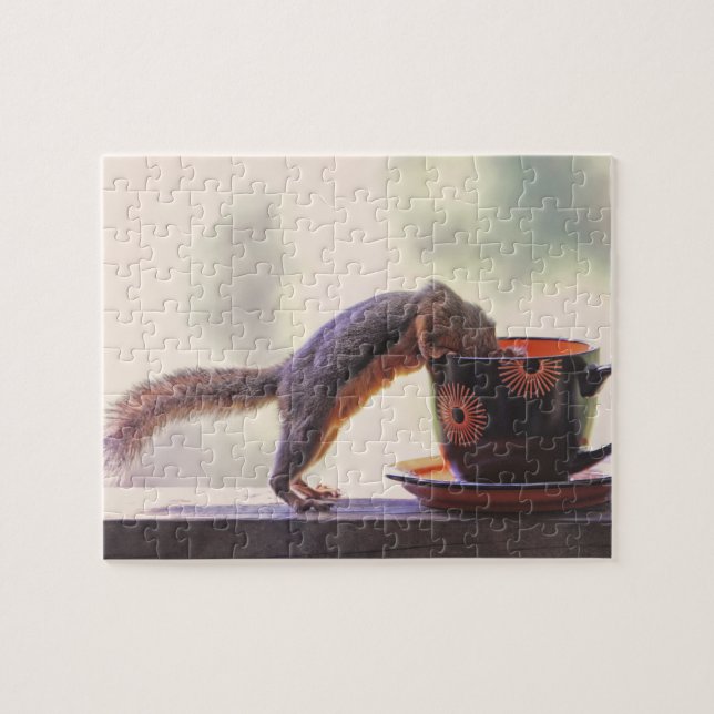 Squirrel and Coffee Cup Jigsaw Puzzle (Horizontal)