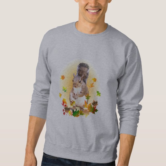 Squirrel and Fall Leaves Sweatshirt (Front)
