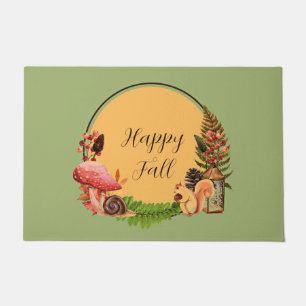 Squirrel and nature with customisable text  doormat