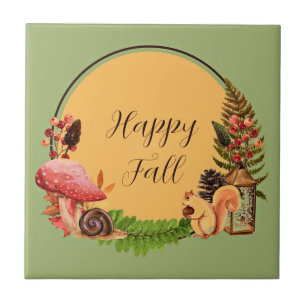 Squirrel and nature with customisable text tile