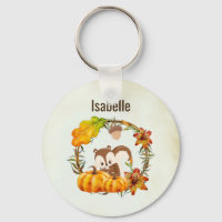Squirrel and Pumpkins Rustic Wreath Personalised