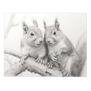 Squirrel Animal Discovery Wild Nature Ink Sketch Notepad