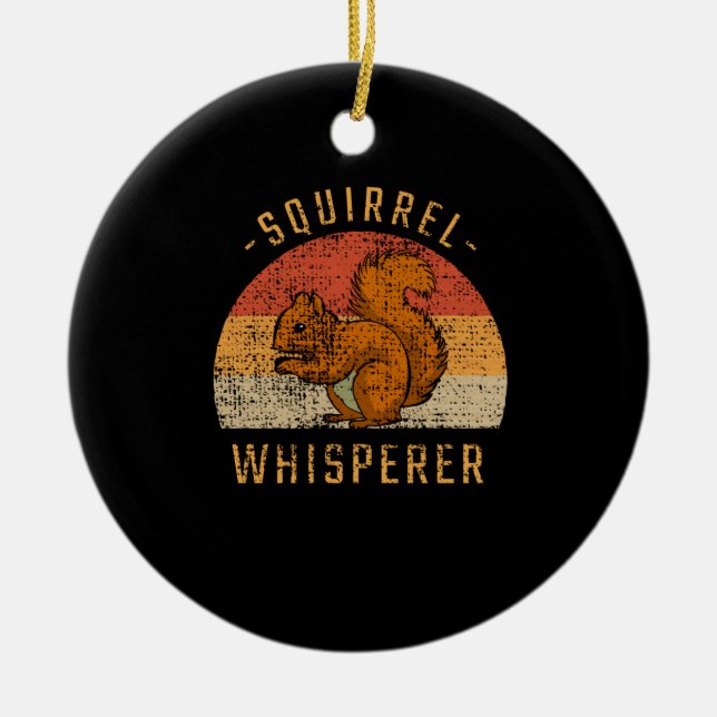 Squirrel Animal Forest Ceramic Tree Decoration (Front)