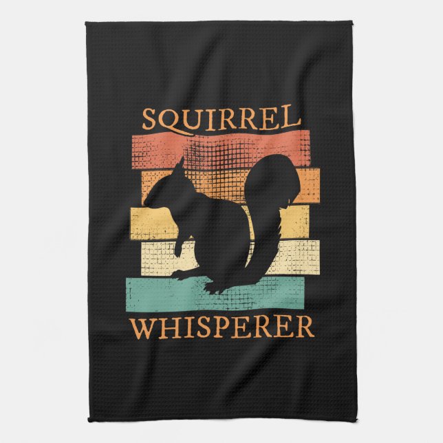 Squirrel Animal Forest Retro Tea Towel (Vertical)