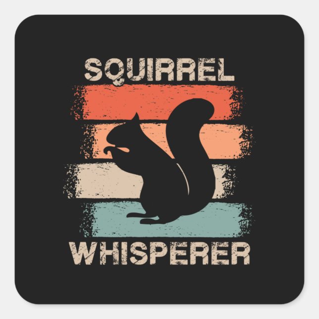 Squirrel Animal Forest Square Sticker (Front)