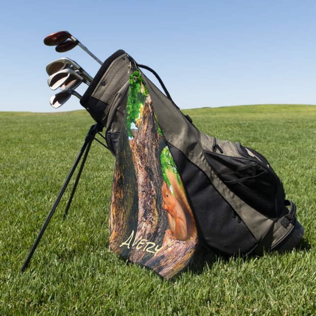 Squirrel Animal  Golf Towel (Green)