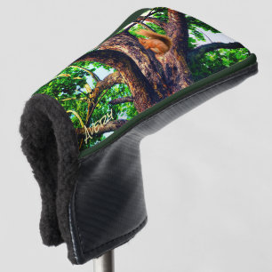 Squirrel Animal - w/ initials or Add Name Putter Golf Head Cover
