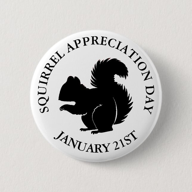 Squirrel Appreciation Day January 21st 6 Cm Round Badge (Front)