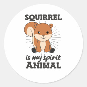 Squirrel Are My spirit Animal, Cute Animals Classic Round Sticker