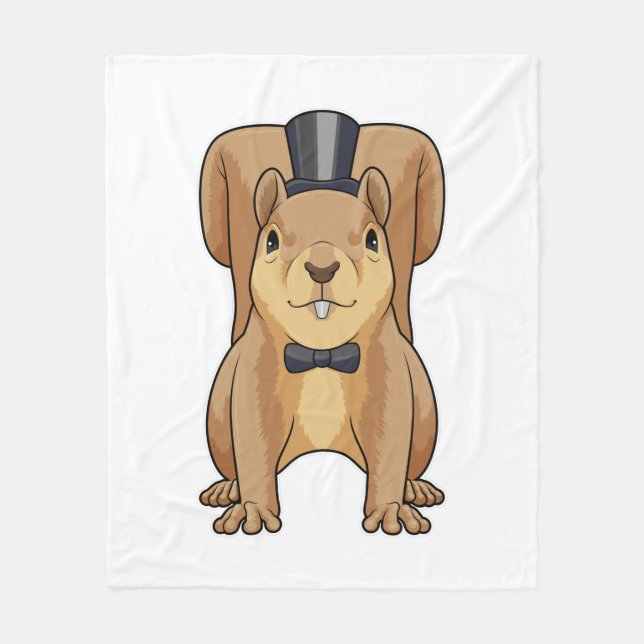 Squirrel as Groom with Suit Fleece Blanket (Front)