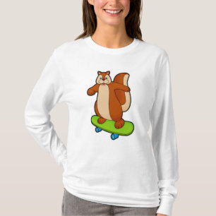 Squirrel as Skater with Skateboard T-Shirt
