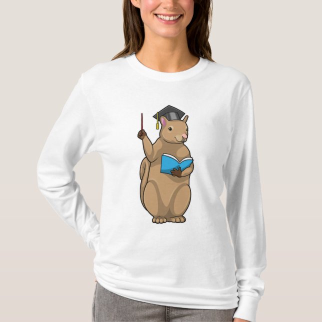 Squirrel as Teacher with Book T-Shirt (Front)