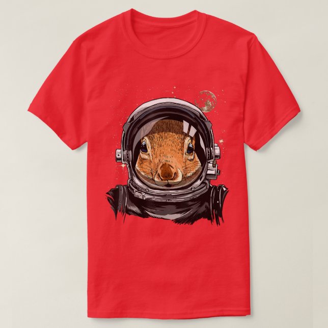 Squirrel Astronaut Space Eploration Astronomy Love T-Shirt (Design Front)