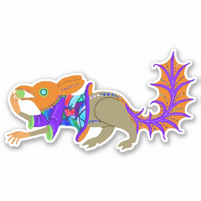 "Squirrel at a Mediaeval Rave" Vinyl Sticker (Front)