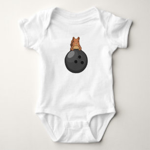 Squirrel at Bowling with Bowling ball Baby Bodysuit