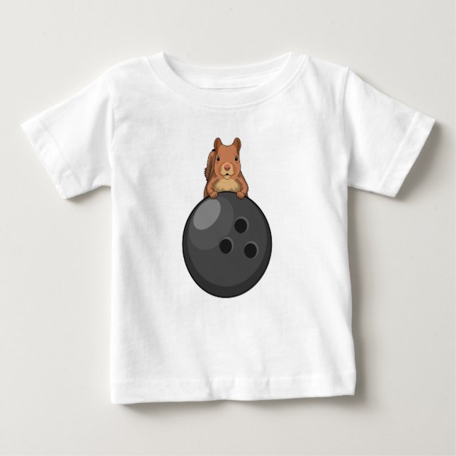 Squirrel at Bowling with Bowling ball Baby T-Shirt (Front)