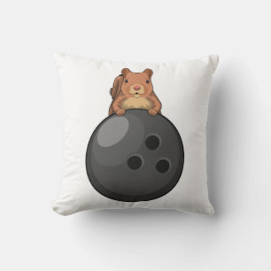 Squirrel at Bowling with Bowling ball Cushion