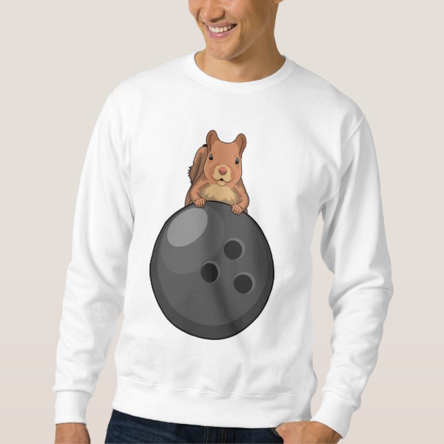 Squirrel at Bowling with Bowling ball Sweatshirt (Front)