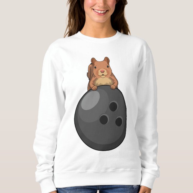 Squirrel at Bowling with Bowling ball Sweatshirt (Front)