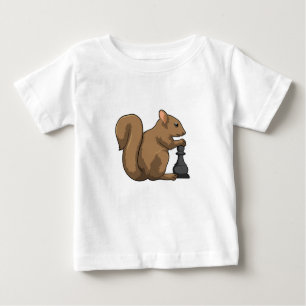 Squirrel at Chess with Chess piece Bishop Baby T-Shirt