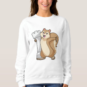 Squirrel at Chess with Chess piece King Sweatshirt