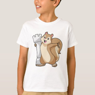 Squirrel at Chess with Chess piece King T-Shirt