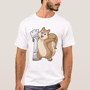 Squirrel at Chess with Chess piece King T-Shirt
