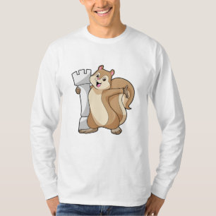 Squirrel at Chess with Chess piece King T-Shirt