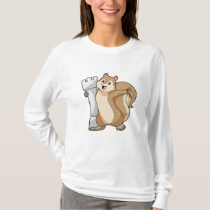 Squirrel at Chess with Chess piece King T-Shirt