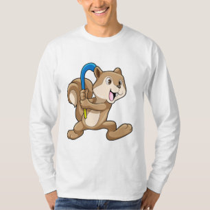 Squirrel at Field hockey with Stick T-Shirt