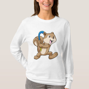 Squirrel at Field hockey with Stick T-Shirt