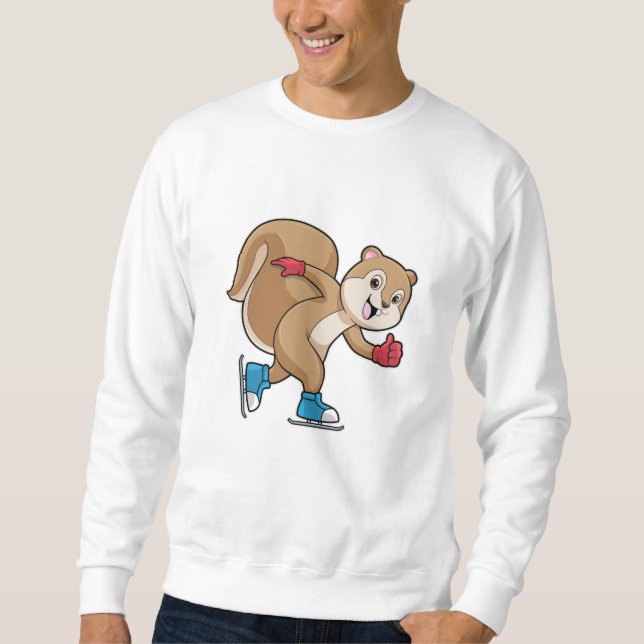 Squirrel at Ice skating with Ice skates Sweatshirt (Front)