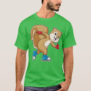 Squirrel at Ice skating with Ice skates T-Shirt