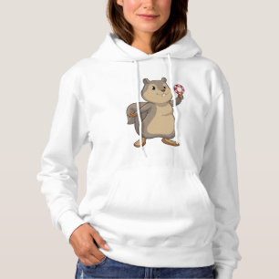 Squirrel at Poker with Poker chips Hoodie