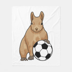 Squirrel at Soccer Sports Fleece Blanket