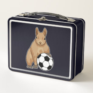 Squirrel at Soccer Sports Metal Lunch Box