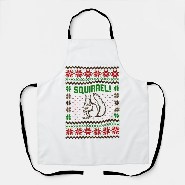 Squirrel Attacks The Griswold Family Ugly Sweater  Apron (Front)