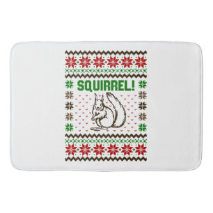 Squirrel Attacks The Griswold Family Ugly Sweater Bath Mat