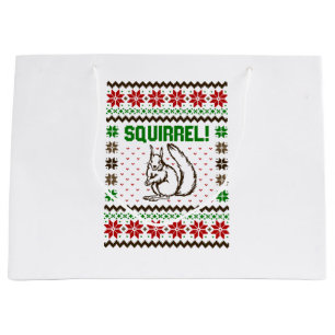 Squirrel Attacks The Griswold Family Ugly Sweater Large Gift Bag