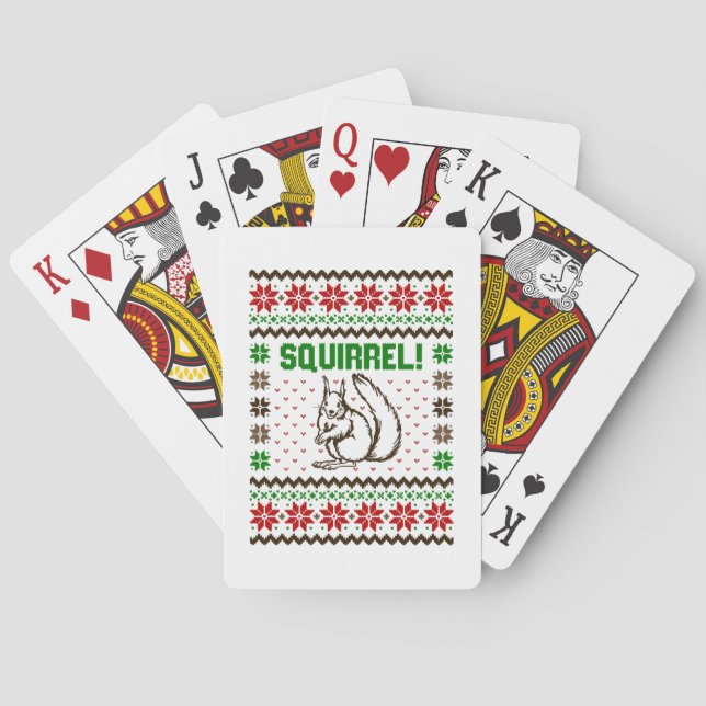Squirrel Attacks The Griswold Family Ugly Sweater  Playing Cards (Back)