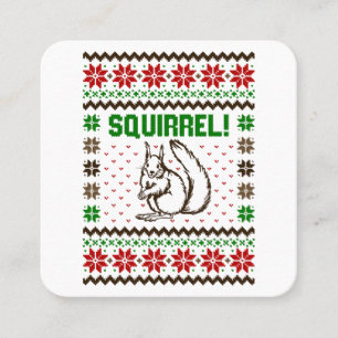 Squirrel Attacks The Griswold Family Ugly Sweater  Square Business Card