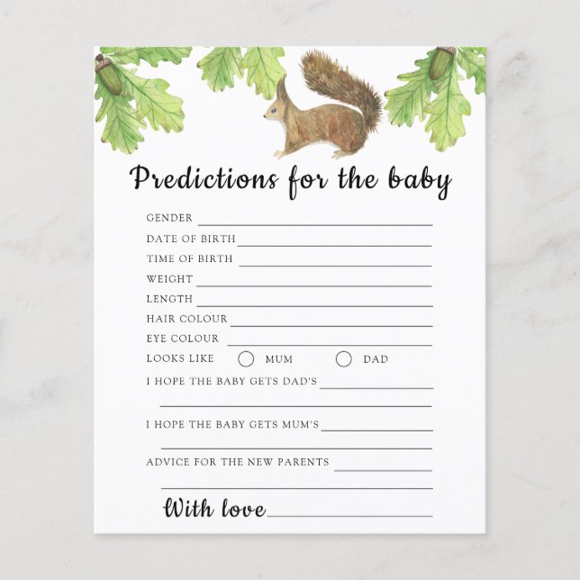 Squirrel - baby predictions and advice (Front)