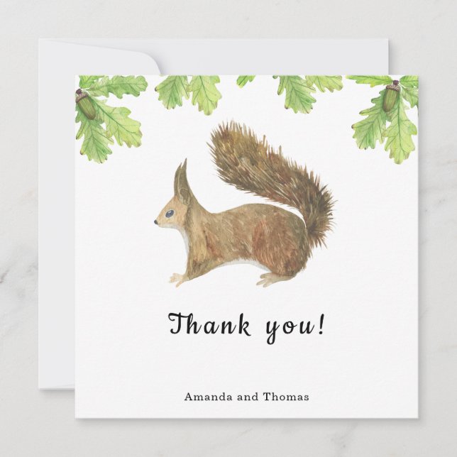 Squirrel - baby shower thank you card (Front)