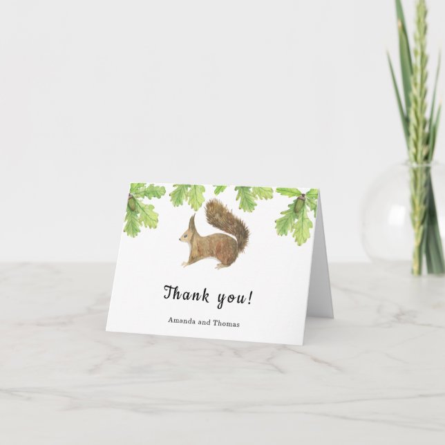 Squirrel - baby shower thank you card (Front)