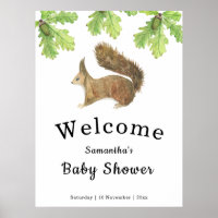 Squirrel Baby shower Welcome