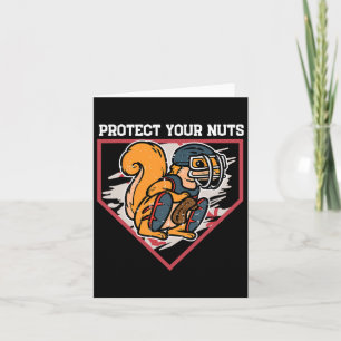 Squirrel Baseball Catcher Protect Your Nuts Boys K Card