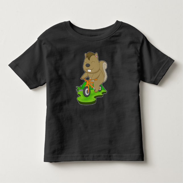 Squirrel Bicycle Toddler T-Shirt (Front)