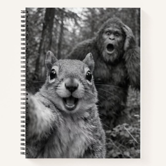 Squirrel Bigfoot Surprised Selfie  Notebook (Front)